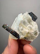 Load image into Gallery viewer, Dark Green Cap Stak Nala Tourmaline on Cleavelandite Matrix – Haramosh Mountains, Pakistan