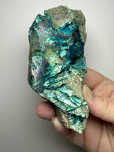 Load image into Gallery viewer, 6” Polished Native Copper in Chrysocolla — Display Specimen (Indonesia)