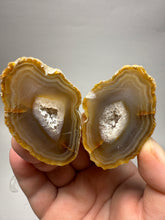Load image into Gallery viewer, Indonesian Sumatra Agate Pair – Vibrant Banded Chalcedony with Rich Color Zoning and Quartz| Ethical Lapidary & Collector Display Specimens