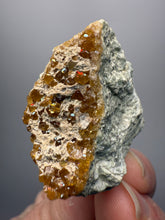 Load image into Gallery viewer, Hessonite Garnet Cluster on Matrix – Natural Collector Specimen from Pakistan | High-Grade Orange-Red Garnet Crystals