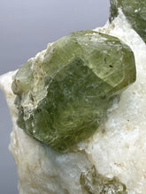 Load image into Gallery viewer, Electric Green Diopside on Quartz – Collector Mineral Specimen (Gilgit-Baltistan) Pakistan