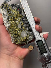 Load image into Gallery viewer, 5.1” New Find: Huanzala Mine Peru Sphalerite + Chalcopyrite + Apatite + Calcite + Quartz | Collector Display Specimen