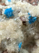 Load image into Gallery viewer, Rare Electric Blue Pentagonite on Druzy Matrix – Collector Mineral Specimen | India