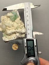 Load image into Gallery viewer, High-Grade Gemmy Green Apophyllite on White Stilbite | Deccan Traps, Maharashtra, India