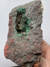 Load image into Gallery viewer, Brochantite Collector Mineral Specimen – Vivid Green Copper Crystals from Morocco