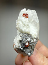 Load image into Gallery viewer, High-Grade Naturally Faceted Red Spessartine Garnet on Matrix — Skardu, Pakistan