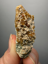Load image into Gallery viewer, Hessonite Garnet Cluster on Matrix – Natural Collector Specimen from Pakistan | High-Grade Orange-Red Garnet Crystals
