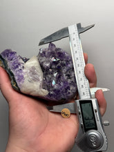 Load image into Gallery viewer, Druzy Amethyst on White Cathedral Calcite on Amethyst Cluster | Uruguay