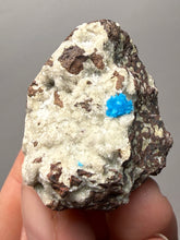 Load image into Gallery viewer, Rare Electric Blue Pentagonite on Druzy Matrix – Collector Mineral Specimen | India