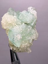 Load image into Gallery viewer, Luminous Mint Apophyllite with Glittering Druzy Sugar Quartz – India