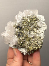 Load image into Gallery viewer, 3.3” New Find: Huanzala Mine Peru Sphalerite + Chalcopyrite + Apatite + Calcite + Quartz | Collector Display Specimen