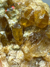 Load image into Gallery viewer, Hessonite Garnet Cluster on Matrix – Natural Collector Specimen from Pakistan | High-Grade Orange-Red Garnet Crystals