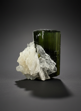 Load image into Gallery viewer, Dark Green Stak Nala Tourmaline and Cleavelandite – Haramosh Mountains, Pakistan | Thumbnail Specimen