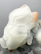 Load image into Gallery viewer, Pink Stilbite with Druzy Frosted Optical Calcite — India Zeolite Specimen