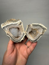 Load image into Gallery viewer, High-Grade Indonesian Sumatra Agate Pair – Vibrant Banded Chalcedony with Rich Color Zoning | Ethical Lapidary & Collector Display Specimens