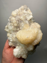 Load image into Gallery viewer, BIG Pearl & Pink Stilbite Flower Crystals w Clear Apophyllite | Maharashtra, India | Collector Display Specimen