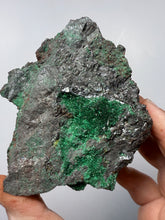 Load image into Gallery viewer, Brochantite Collector Mineral Specimen – Vivid Green Copper Crystals from Morocco