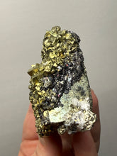 Load image into Gallery viewer, 3” New Find: Huanzala Mine Peru Sphalerite + Chalcopyrite + Apatite + Calcite + Quartz | Collector Display Specimen