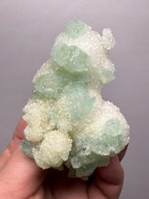 Load image into Gallery viewer, Luminous Mint Apophyllite with Glittering Druzy Sugar Quartz – India