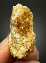 Load image into Gallery viewer, Hessonite Garnet Cluster on Matrix – Natural Collector Specimen from Pakistan | High-Grade Orange-Red Garnet Crystals