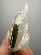 Load image into Gallery viewer, Dark Green Cap Stak Nala Tourmaline on Cleavelandite Matrix – Haramosh Mountains, Pakistan