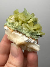 Load image into Gallery viewer, High-Grade Green Heulandite on Peach Stilbite Crystal Cluster | Deccan Traps, Maharashtra, India | Collector Mineral Specimen