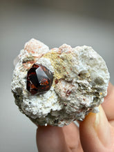Load image into Gallery viewer, High-Grade Naturally Faceted Red Spessartine Garnet on Matrix — Skardu, Pakistan