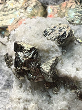 Load image into Gallery viewer, 3.8” New Find: Huanzala Mine Peru Sphalerite + Chalcopyrite + Apatite + Calcite + Quartz | Collector Display Specimen