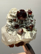 Load image into Gallery viewer, High-Grade Naturally Faceted Red Spessartine Garnet on Matrix — Skardu, Pakistan