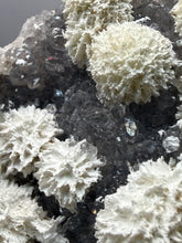 Load image into Gallery viewer, Mordenite with Optical Calcite on Druzy Chalcedony | Mineral Cabinet Specimen | Deccan Traps, India