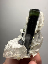 Load image into Gallery viewer, Dark Green Cap Stak Nala Tourmaline and Quartz with Flower Cleavelandite Matrix – Haramosh Mountains, Pakistan