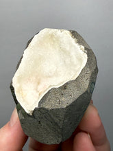 Load image into Gallery viewer, Golden Calcite on Druzy Chalcedony — Deccan Traps, Maharashtra, India