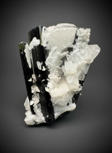 Load image into Gallery viewer, Blue Cap Dark Green Stak Nala Tourmaline on Cleavelandite Matrix – Haramosh Mountains, Pakistan