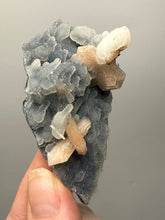 Load image into Gallery viewer, Pink Stilbite Druzy on Botryoidal Blue Chalcedony | High-Grade Mineral Collector Specimen