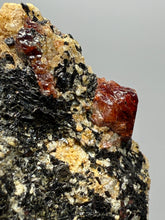 Load image into Gallery viewer, Naturally Faceted Zircon Crystal on Pegmatite–Biotite Matrix • Pakistan Mineral Specimen