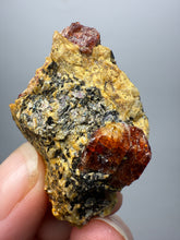 Load image into Gallery viewer, Naturally Faceted Zircon Crystal on Pegmatite–Biotite Matrix • Pakistan Mineral Specimen