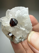 Load image into Gallery viewer, High-Grade Naturally Faceted Red Spessartine Garnet on Matrix — Skardu, Pakistan