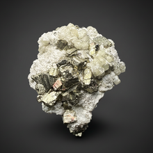 Load image into Gallery viewer, 2.9” New Find: Huanzala Mine Peru Sphalerite + Chalcopyrite + Apatite + Calcite + Quartz | Collector Display Specimen