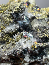 Load image into Gallery viewer, 4.8” New Find: Huanzala Mine Peru Sphalerite + Chalcopyrite + Apatite + Calcite + Quartz | Collector Display Specimen