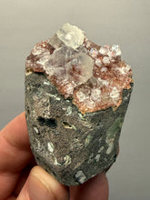 Load image into Gallery viewer, Pink Apophyllite on Red & Green Heulandite – Deccan Traps, Maharashtra, India