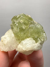Load image into Gallery viewer, Electric Green Diopside on Quartz – Collector Mineral Specimen (Gilgit-Baltistan) Pakistan