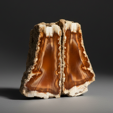 Load image into Gallery viewer, High-Grade Indonesian Sumatra Agate Pair – Vibrant Banded Chalcedony with Rich Color Zoning | Ethical Lapidary & Collector Display Specimens