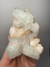 Load image into Gallery viewer, High-Grade Light Green Apophyllite on Pink Stilbite Zeolite | Indian Collector Mineral Specimen