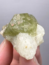 Load image into Gallery viewer, Electric Green Diopside on Quartz – Collector Mineral Specimen (Gilgit-Baltistan) Pakistan