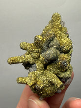 Load image into Gallery viewer, Chalcopyrite Botryoidal Stalactites on Calcite – Cabinet Specimen | Tongshankou Mine, Edong, Daye, Huangshi Prefecture, Hubei Province, China