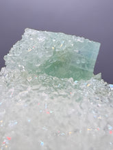 Load image into Gallery viewer, Luminous Mint Apophyllite with Glittering Druzy Sugar Quartz – India