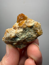 Load image into Gallery viewer, Hessonite Garnet Cluster on Matrix – Natural Collector Specimen from Pakistan | High-Grade Orange-Red Garnet Crystals