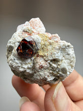 Load image into Gallery viewer, High-Grade Naturally Faceted Red Spessartine Garnet on Matrix — Skardu, Pakistan