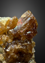 Load image into Gallery viewer, Hessonite Garnet Cluster on Matrix – Natural Collector Specimen from Pakistan | High-Grade Orange-Red Garnet Crystals
