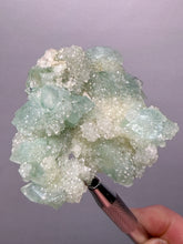 Load image into Gallery viewer, Luminous Mint Apophyllite with Glittering Druzy Sugar Quartz – India